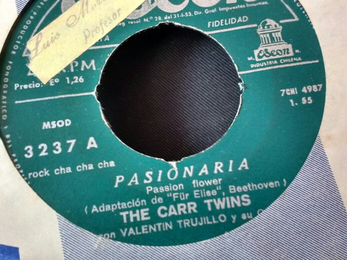 Vinilo Single The Carr Twins Monadita ( L L 97 (Usado)