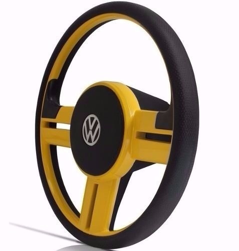 Volante Esportivo Rallye Amarelo Gol Passat Até 88 C/ Cubo