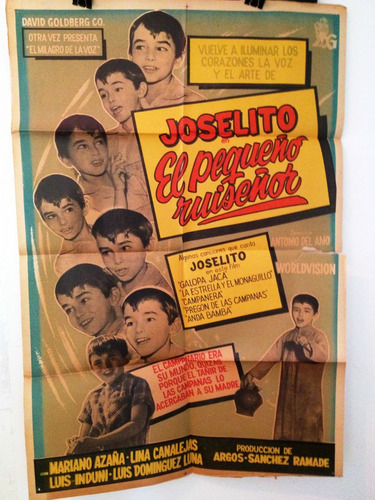 Afiche De Cine Original - El Pequeño Ruiseñor- Joselito