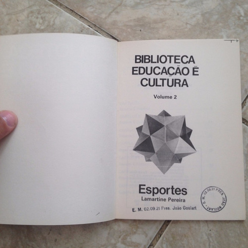 Livro Biblioteca Educação É Cultura Esportes - Lamartine P.