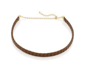 Choker Couro Sintético Trançado 8mm Rommanel.45cm Ajust 32cm