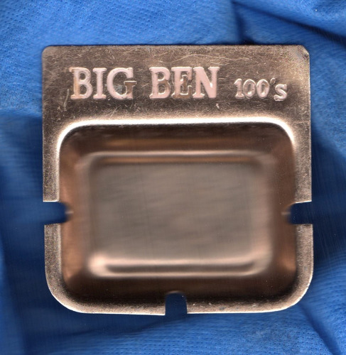 Vintage Cenicero De Aluminio Big Ben,mide 10 X10