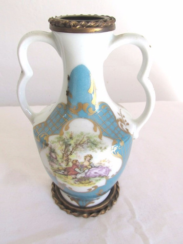 Antiguo Adorno Florero Violetero Porcelana Petit Paris