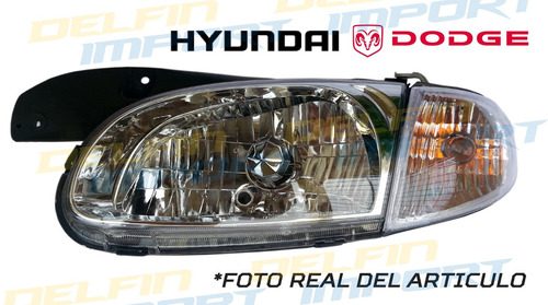 Faro Delantero Hyundai Accent Dodge Brisa Con Mica De Cruce