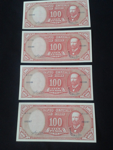 Chile Cuatro Billetes Molina Ibañez Correlativos