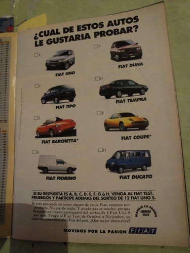 Publicidad Fiat Uno Duna Tipo Tempra Fiorino Ducato Año 1997