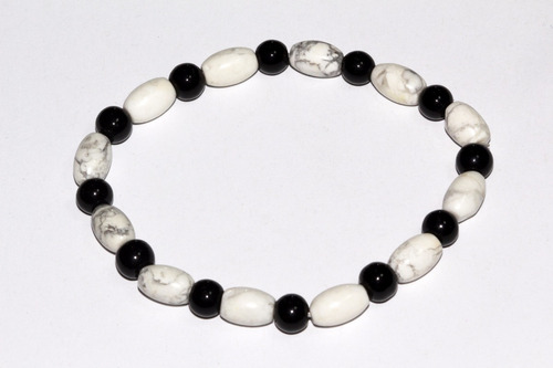 Pulsera Piedra Natural Howlita Blanca Onix Chakras Ppn438