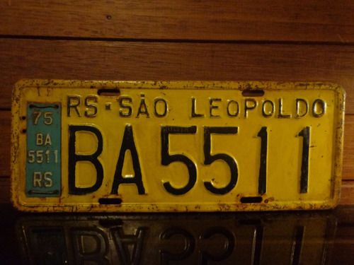 Antiga Placa Automotiva Rs - Ba 5511