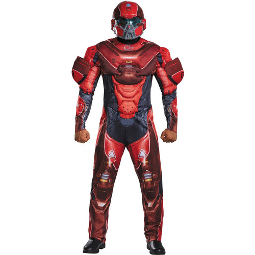 Disfraz Para Hombre De Espartano Rojo Musculoso Talla 38-40