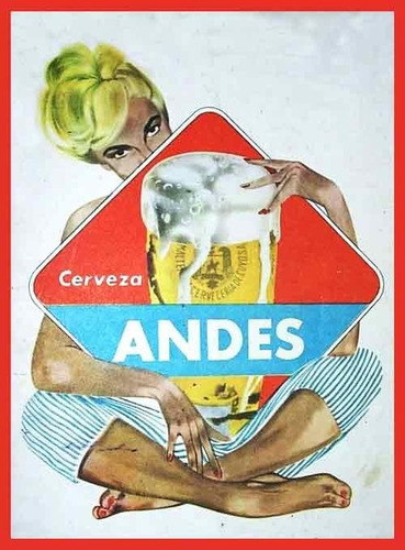 Carteles Antiguos Chapa Gruesa 60x40cm Cerveza Andes Dr-221