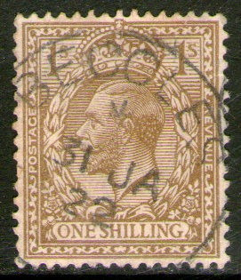 Reino Unido Sello Usado De 1 S. Rey George 5° Años 1912-22