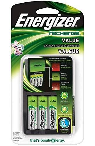 Energizer Recarga Valor Cargador Con 4 Aa Nimh Recargables P