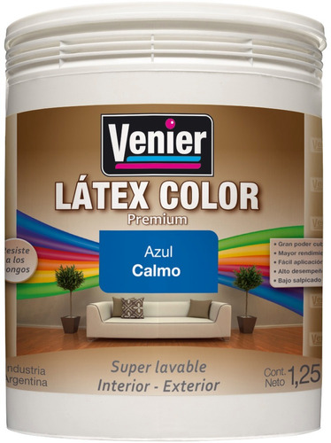 Pintura Latex Color Preparado 20 Litros Venier 25 Kg Int Ext