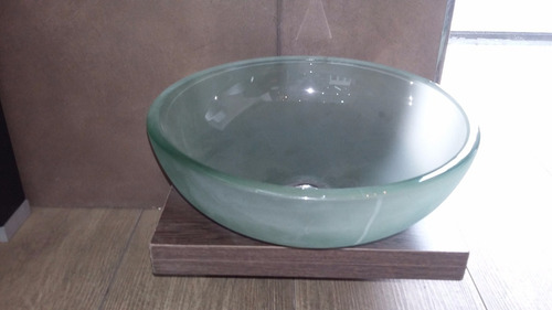 Imagen 2 de 10 de Bacha Baño Apoyo 30 Cm Vidrio Esmerilado Sobre Mesada
