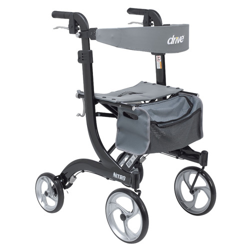 Unidad Médica Nitro Euro Estilo Walker Rollator Alto Negro