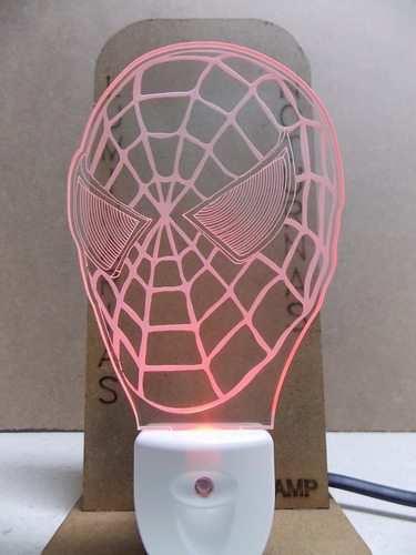 Abajur De Tomada Automático, Máscara Do Homem Aranha 3d