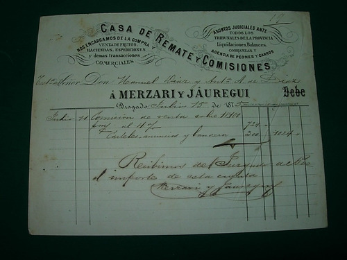 Debe Casa Venta Remates Merzari Jauregui Bragado Año 1875