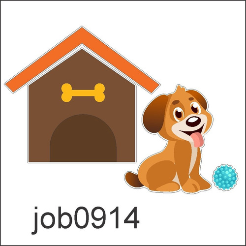 Adesivo Decorativo Casinha Cachorro Desenho Animais  Job0914