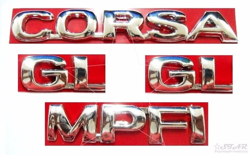 Emblemas Corsa Hatch Mpfi + Lateral Gl - 2000 À 2002