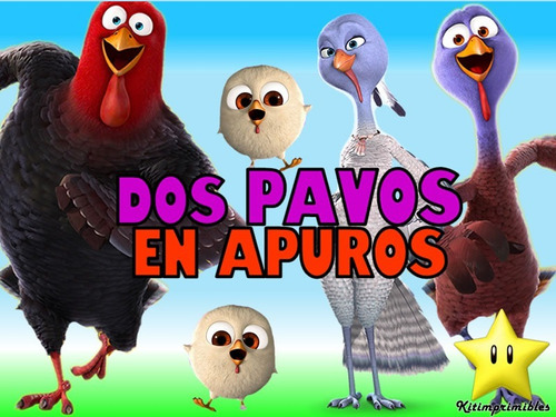 Kit Imprimible Dos Pavos En Apuros Diseñá Tarjetas Cumple #2