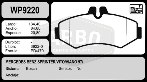 Pastilla Freno Mercedes Benz Sprinter Viano Vito 9 Wildbrake