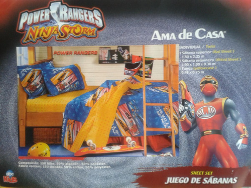 Sabana Ama De Casa Individual Infantil Power Rangers