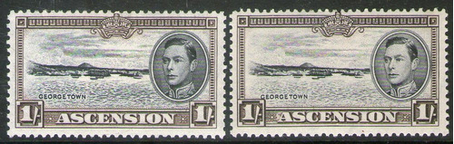 Ascensión Is. 2 Sellos Georgetown = Dif. Dentados 1938-44