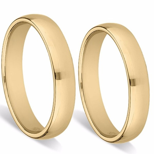 Alianças Em Ouro 18k Meia Cana 5mm 8 Grs Casamento E Noivado