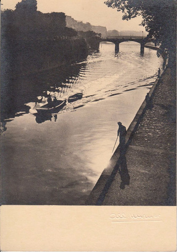 Paris Fotografia De Albert Monier Orillas Rio Sena Años 50