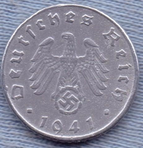 Alemania 5 Reichspfennig 1941 D * Tercer Reich * 2º Guerra *