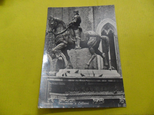 Antigua Tarjeta Postal Venezia Monumento A Colleoni Ardo