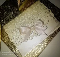 25 Invitaciones Con Sobres Kraft-folder-boda, Xvaños,etc.