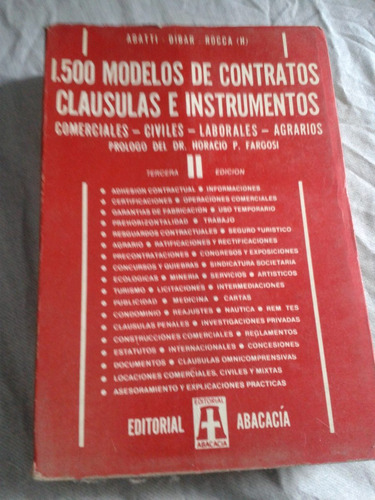 1500 Modelos-de Contratos...,tomo 2º-por Abatti-y Rocca