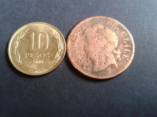 Moneda Chile 2 Centavos Cobre 1886 (a04)