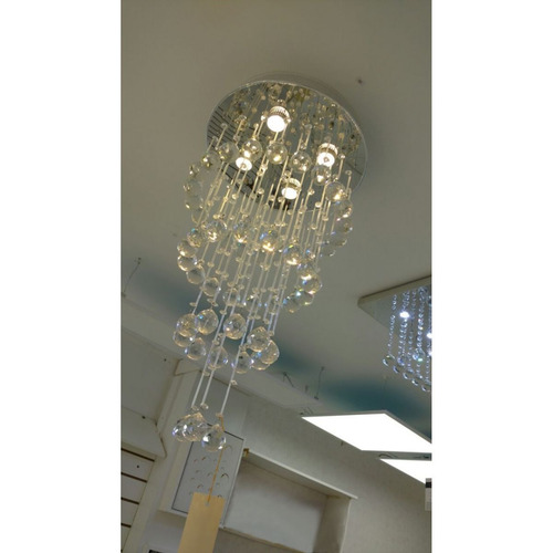 Imagem 2 de 4 de Lustre De Cristal Plafon Auréolas 4 Luzes 40x80cm Bc 8006