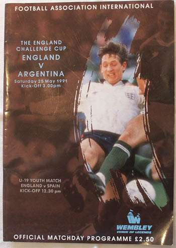 Programa Argentina - Inglaterra (1991) - Estadio Wembley