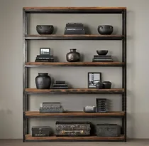 Comprar Bibliotecas Rusticas En Hierro Y Madera Dividi Tus Ambientes