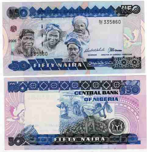 Billete De Nigeria De 50 Naira Año 2005 Sin Circular