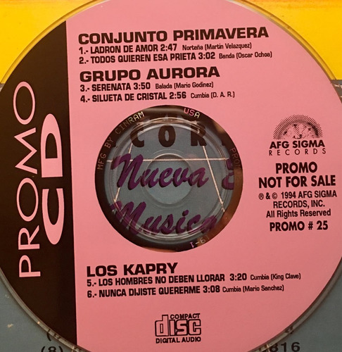 Cd Los Kapry Grupo Aurora Conj Primavera Promo Sin Portadas