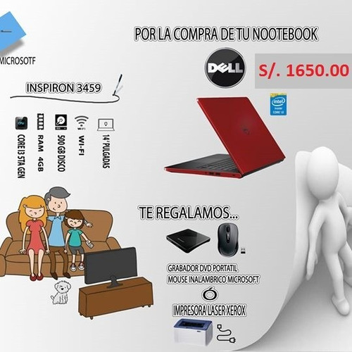Laptop Dell Core I3 + Regalo Impresora Laser