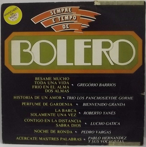 Lp / Vinil Romântico: Sempre É Tempo De Bolero (vários) 1977