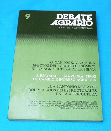 Debate Agrario Jul 1990 Agricultura Selva Producción Semilla