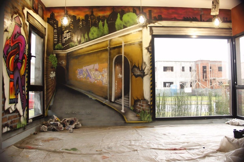 Arte Murales Graffiti Letrista Logos Realismo 3d Perpectiva