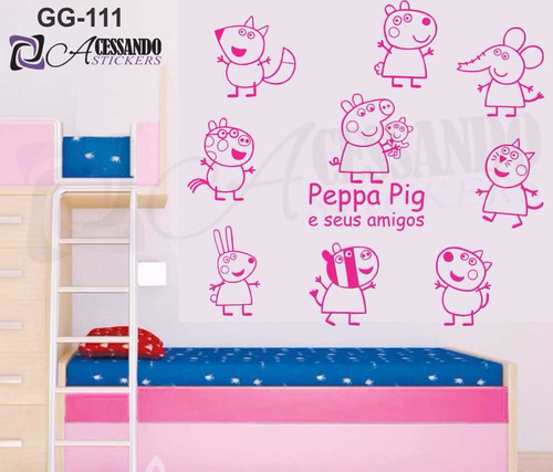 Adesivo Decorativo Infantil Pepa Pig E Seus Amigos - Gg-111