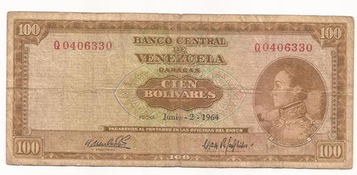 Dificil Cien Bolivares Junio 2-1964