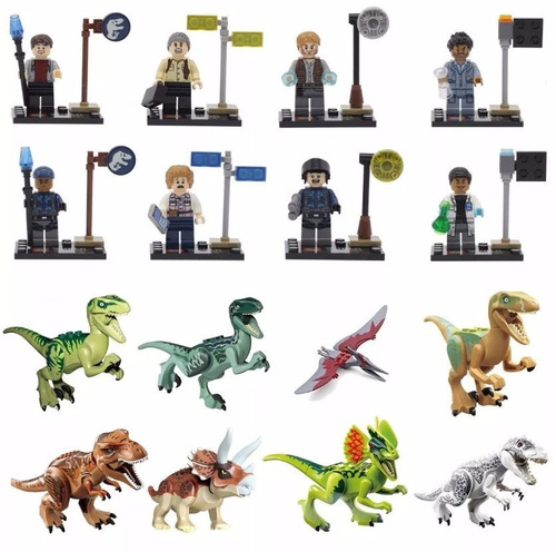 Jurassic World 16 Bonecos Dinossauros E Humanos Lego