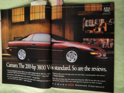 Publicidad Chevrolet Camaro Año 1996