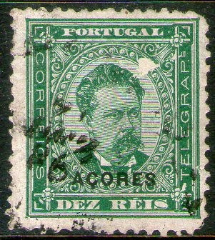 Azores (colonia Portuguesa) Sello Usado Rey Luiz I X10r 1882