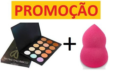 Kit Com Paleta De Corretivo + Esponja Gota Puff 360°