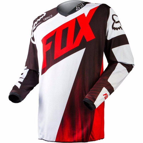 Camisa Motocross Fox 180 Vandal Vermelha / Branca Off Road